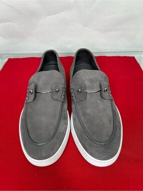Christian Louboutin Chambeliboat  Mens Grey Slip-On shoes 13